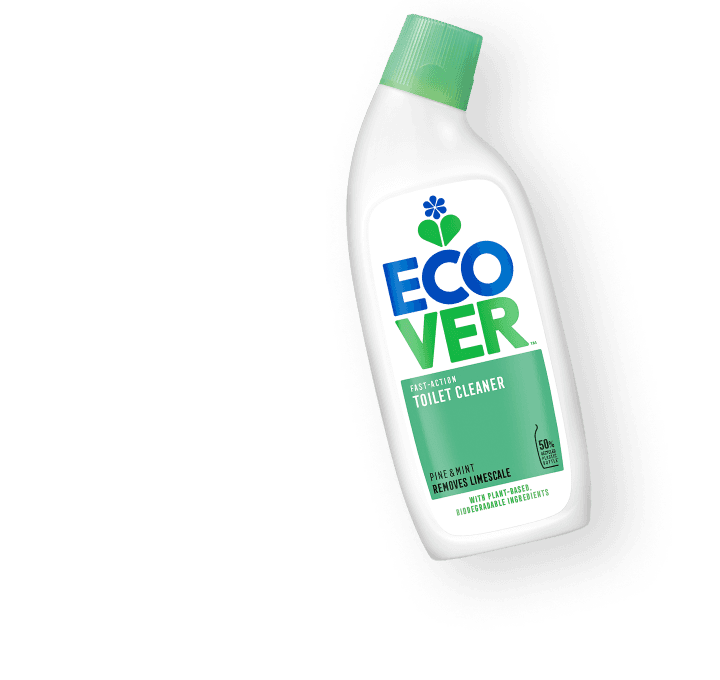 Bottle of Ecover toilet cleaner with a green label