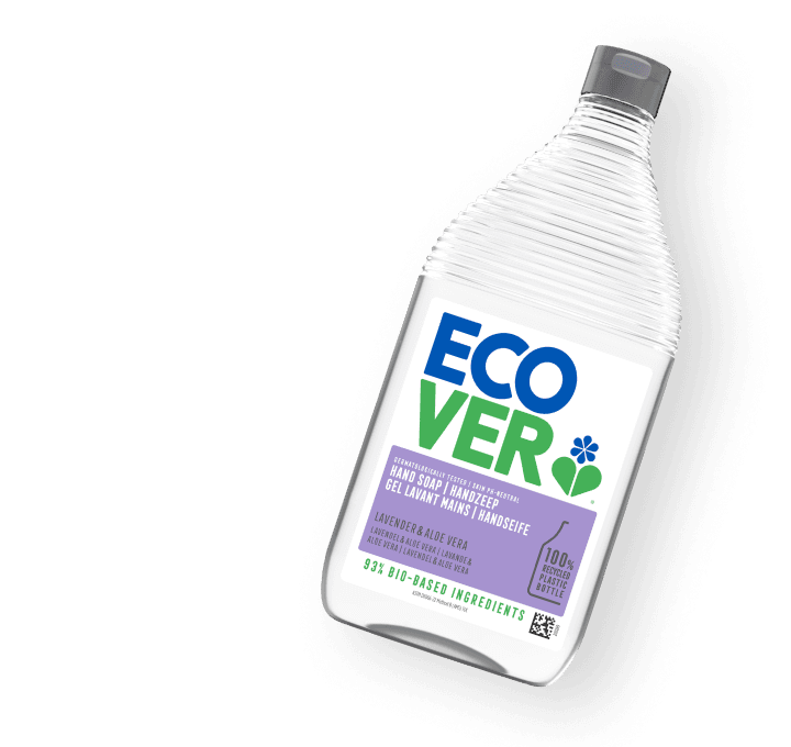 Bottle of hand soap in a clear bottle